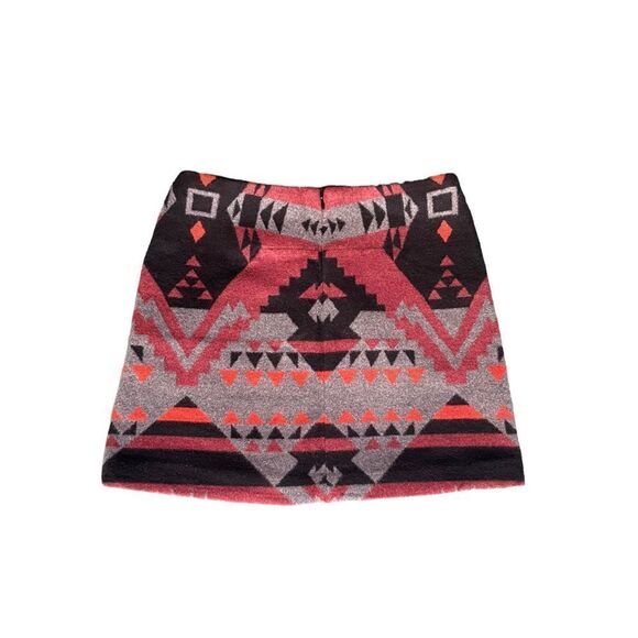 GAP Geometric Recycled Wool Blend Mini Skirt Sz 0 - Picture 2 of 6